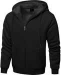 ZITY Men's Zip Up Hoodie Heavyweight Winter Sweatshirt Fleece Sherpa Lined Warm Jacket