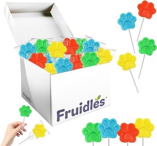 Fruidles Paw Print Candy Lollipop, Fruit-Flavored Chewables for Party Favors (12-Pack)