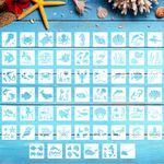 60 Pieces Ocean Stencils and Templates for Painting Reusable Mermaid Starfish Stencil for DIY Wood Signs Wall Canvas Crafts Home Decor