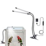SLNNROA Bird Cage Light with Timer 10 Dimming Levels, 60 LED Beads, Bird Light Avian Lights for Birds Simulate Sunlight for Parrots & Pet Birds