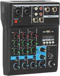 Powerpak F-4A 4 Channel Professional Audio Mixer Console System | Sound Board Digital USB Bluetooth MP3, Computer Input 48V Phantom Power Stereo DJ Studio Streaming FX 16-Bit DSP Processor