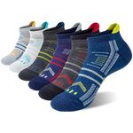 Niofind Mens Socks, 6 Pairs Trainer Socks for Men, Ankle Socks with Arch Support for Running, Sports, Work, Walking, Hiking, Cycling, Anti Blister Short Socks Breathable Cushioned Cotton Socks, 9-11