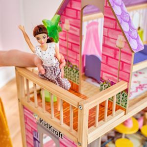 KidKraft Kayla Wooden Dollhouse – Multi-Level Playhouse for Kids
