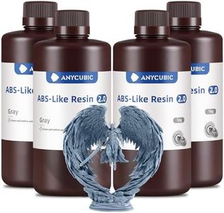 ANYCUBIC 2nd Gen Resin Technology ABS-Like Resin 2.0 Bundle, 3D Printer Resin with High Toughness, More Precise Details, Wide Compatibility for All LCD Resin 3D Printers (Grey, 4kg in Total)