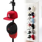 HASTHIP® Hat Organizer Rack Over-the-Door, Hanging and Belt Storage with Multiple Racks, Sliding for Flexible Space Spacing, Hat Organization for Door, Wall, Closet
