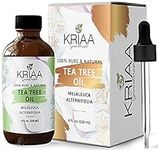 KRIAA Goodness Tea Tree Essential Oil 4oz with Dropper Pure & Organic Aromatherapy Skin Hair Nail Tea Tree Shampoo Perfume Cream Face Tea Tree Body Wash Tea Tree Face Wash Soap Cream & Spray Tea Tree Oil Tea Tree Oil for Skin Tea Tree oil for Hair