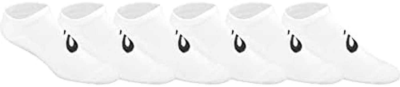 ASICS Invasion No Show Running Socks (6 Pack), White, Medium