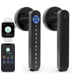 Eseesmart Smart Lock - Fingerprint Door Lock with Handle, 5-in-1 Smart Door Lock with Keypad Fingerprint Bluetooth APP Key, Digital Electronic Door Lock for Home Office Bedroom