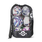 Nivia Carrying Bag for 9 Balls, Ball Carring Bag, PVC Coated Water Resistant Fabric, Highly Durable, 100% Polyester, Adjustable Strap, (Black),Capacity-98 litres