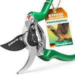 GRÜNTEK Secateurs, Professional Garden Pruning Shears Falke, Bypass, SK5 Blade 48mm, Teflon-Coated, Ergonomic Shape, Green Garden Pruner