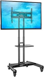 North Bayou Height Adjustable Trolley for TV Screen Size 40-65-Inch, Maximum Capacity 45.5Kg, Black