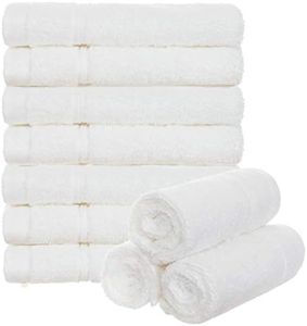 Brandsseller Set di 10 Asciugamani per Sapone 30 x 30 cm Asciugamano in Spugna per Ospiti con Gancio Cotone 470 g/m² Bagno Casa - Bianco