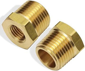 Boeray 2pcs 1/2 Inch NPT Male to 1/4 Inch NPT Female Reducer Brass Pipe Hose Tube Fitting Reducing Hex Head Bushing Adapter Convert