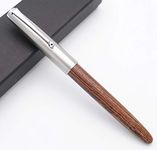 JINHAO 51A Wooden Fountain Pen Steel Cap (Tiger Wood, Extra Fine Nib 0.38mm)