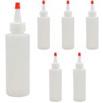 4oz HDPE Plastic Squeeze Bottles w/Yorker Tips (6-Pack), Empty Refillable Bottles for Arts & Crafts & Kitchen (6 Pack)