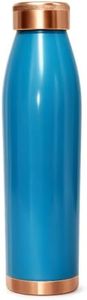 Ella's Touch Pure Copper Water Bottle 950ml Turquoise | Leak Proof Copper Drinking Bottle | Ayurvedic Water Bottle for Home Office Gym Travel | Reusable Eco Friendly Bottle