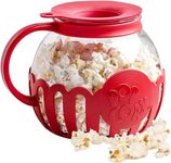 goldmiky Microwave Popcorn Bowl, Pot Microwave Air Popcorn Snack, Popcorn Machine Popcorn Maker, BPA-Free Glass, Dishwasher Safe, 3-in-1 Silicone Lid, Healthy Popcorn, High Temperature Resistant