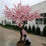 Large Artificial Japanese Pink Cherry Blossom Tree - Handmade Silk Flower Decoration for Wedding Event, Indoor Outdoor Party Restaurant - 1.8x1m/5.9x3.2ft