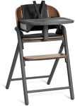 Evolur Step and Savor Convertible Wooden Baby High Chair-Walnut Gray