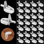 TONAUP 30Pcs Shelf Support Pegs, 3mm L-Shape Plastic with Steel Clips Shelves Pins, Invisible Shelf Bracket for Wardrobe Cabinet Bookcase Glass Showcase Kitchen Office