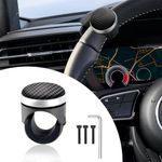 STHIRA® 360° Rotatable Car Steering Knob, Power Handle Steering Wheel Knob with Anti-Slip Silicone Cap & Carbon Fiber Pattern, Secure Clamp Design for Improved Control, Car Gadgets Latest 2024