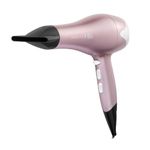 Remington Hair Dryer (Ionic Conditioning for Frizz-Free Results, 3 Heat & 2 Speed Settings with True Cold Shot, Diffuser, Ceramic Coating with Real Pearl, Slim Concentrator, 2200W) Rose Pearl AC5095