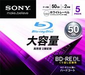 Sony Blu-ray Rewritable Disc for PC Data | BD-RE 50GB DL 2x Ink-jet Printable 5 Pack | 5BNE2DCPS2 (japan import)