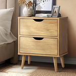 Oikiture Bedside Table with 2 Drawe