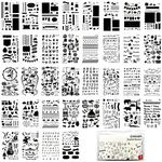 36 PCS Plastic Journal Stencils for Bullet Dot Journal Notebook Diary Drawing Scrapbook Stencils for Journaling 4x7 Inch