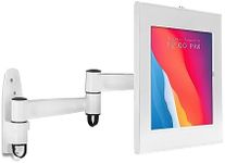 Mount-It! Anti-Theft Tablet Kiosk Wall Mount Compatible with iPad 10, 9, 8, iPad Pro 10.5, iPad Air 10.5, Locking Kiosk for iPad, Steel Full Motion Wall Mounted Kiosk, White