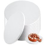 12 Pack White Cake Drums, Round 12 Inch Cake Boards with 1/2-Inch Thick Smooth Edges, Seamless Greaseproof Foil Cake Cardboard Circles for Multi Tiered Cakes, Pastry, Display