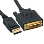 CableWholesale DisplayPort to DVI Video Cable, DisplayPort Male to DVI Male, 15 Foot