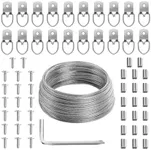 Mr. Pen- Picture Hanging Wire Kit, 100Ft Picture Wire Hanging, D Rings Picture Hanging, Picture Frame Hanging Kit, Picture Frame Wire, Wall Hanging Kit, Wire for Hanging Pictures, Painting Hanging Kit