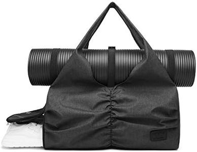 Travel Yoga Gym Bag for Women, Carrying Workout Gear, Makeup, and Accessories, Shoe Compartment and Wet Dry Storage Pockets（Medium，Black）