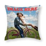 HOSTECCO Personalized Large Pillow Cover 26x26 in Double-Sided Printed Photo Text Pillow Case Design Own Customized Cushion Cover for Decor or Gift