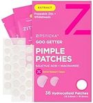 ZitSticka GOO GETTER | Hydrocolloid Patch for Covering Zits and Blemishes | At-Home Extractions without Scarring for Zits that have come to the Surface (36 Pack)