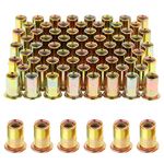 HSEAMALL 100PCS M8 Rivet Nuts Zinc Plated Carbon Steel Rivnut Threaded Insert Nut Riveter Set Blind Rivet Nut Assortment For Metal, Wood,Aluminium