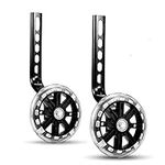 Cokritsm Bicycle Training Wheels for Kids Bike, Black Stabilisers Support Wheel, Cycling Training Wheel 12 14 16 18 20 Inch Bike Training Wheels 1 Pair