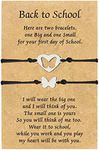 HUASAI First Day of Kindergarten Bracelet Mommy and Me Back to School Bracelet Heart Matching Wish Bracelets Set Kindergarten Graduation Gifts