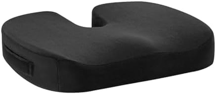 oolong Memory Foam Seat Cushion,45x36x5cm Chair Cushion Washable Cover, Butterfly-Shape Seat Cushion,Ergonomic Orthopedic Wedge Cushions for Relief Back Lumbar Spine Coccyx & Sciatica Pain(Black)