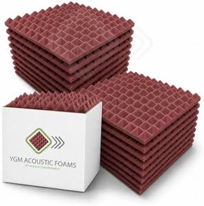 YGM Acoustic Foams® Pyramid Acoustic Panels 1 Foot × 1 Foot × 1 inch Thick | 50 Density Acoustical Sound Proof Foam for Room & Studio | Echo Reduction & Noise Absorption (Coffee Brown, Set of 108)