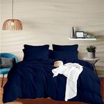 EGYLIN 800 TC Egyptian Cotton Navy Blue Duvet Cover Set Double Size 100% Long Staple Cotton Navy Blue Quilt Cover With 2pc PillowShams, Luxurious Soft Sateen Bedding Set