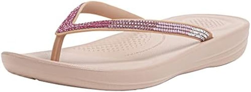 Fitflop Women's Sparkle Classic Iqushion Ombre Flipflop, Nude, 8 US