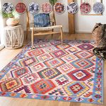 NETLINE HOME Machine Washable Area Rugs For Kitchen, Bedroom, Dining and Living Room | Kid Pet Friendly Rug | Oriental Design Carpet | Low Pile | Non Slip (Multicolor 2, 120X180 CM)