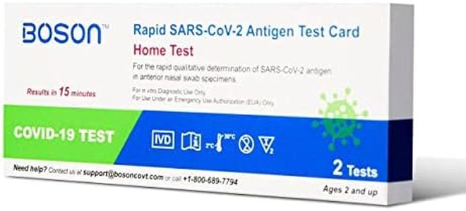 Rapid SARS-CoV-2 Antigen Test Card, 1 Pack, 2 Tests Total, FDA EUA Authorized OTC at-Home Self Test, Results in 15 Minutes, Convenient and Comfortable to use