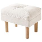 YMYNY Foot Stool, Ottoman Small, Chair with Sponge Padded Seat, Footrest, Shoes Changing Wooden Stool for Living Room, Bedroom, Entryway, 40×29×32CM, Beige HBD023M