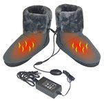 ObboMed MF-2320M Far Infrared Carbon Fiber Heated Foot Warmer/Boots/Slipper, 12V 20W – Far Infrared wavelength 8-15 μm (Health Range: 4-14 μm), Auto Off, Size M: #41 (fits Foot up to 41)