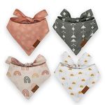 mono living Dog Bandanas 4 Pack | Summer Set | Small | Premium Durable Soft Fabric | Dual Layered | Girl Boy Male Holiday Hippie Flower Travel Unisex Puppy Cat Pet Scarf Unique Shape Adjustable Fit