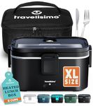 TRAVELISIMO XXL Electric Lunch Box Extra Large 1.8 L Electric Lunch Box 100 W, Heated Lunch Box 3-in-1 Lunch Box Warmer 12 V/24 V/220 V for Work Car Truck Lunch Box Electric & Aselbsterheizende Cans