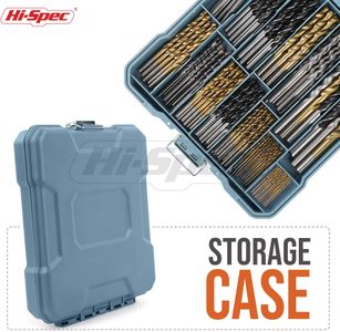 Hi-Spec 130-Piece Drill Bit Set – HSS Titanium, Masonry & Wood Bits with Storage Case